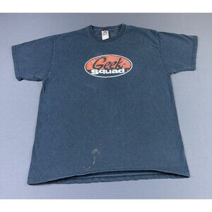 Rare Vintage Y2K Geek Squad Black Faded XL Tee Humor Funny Statement Computer